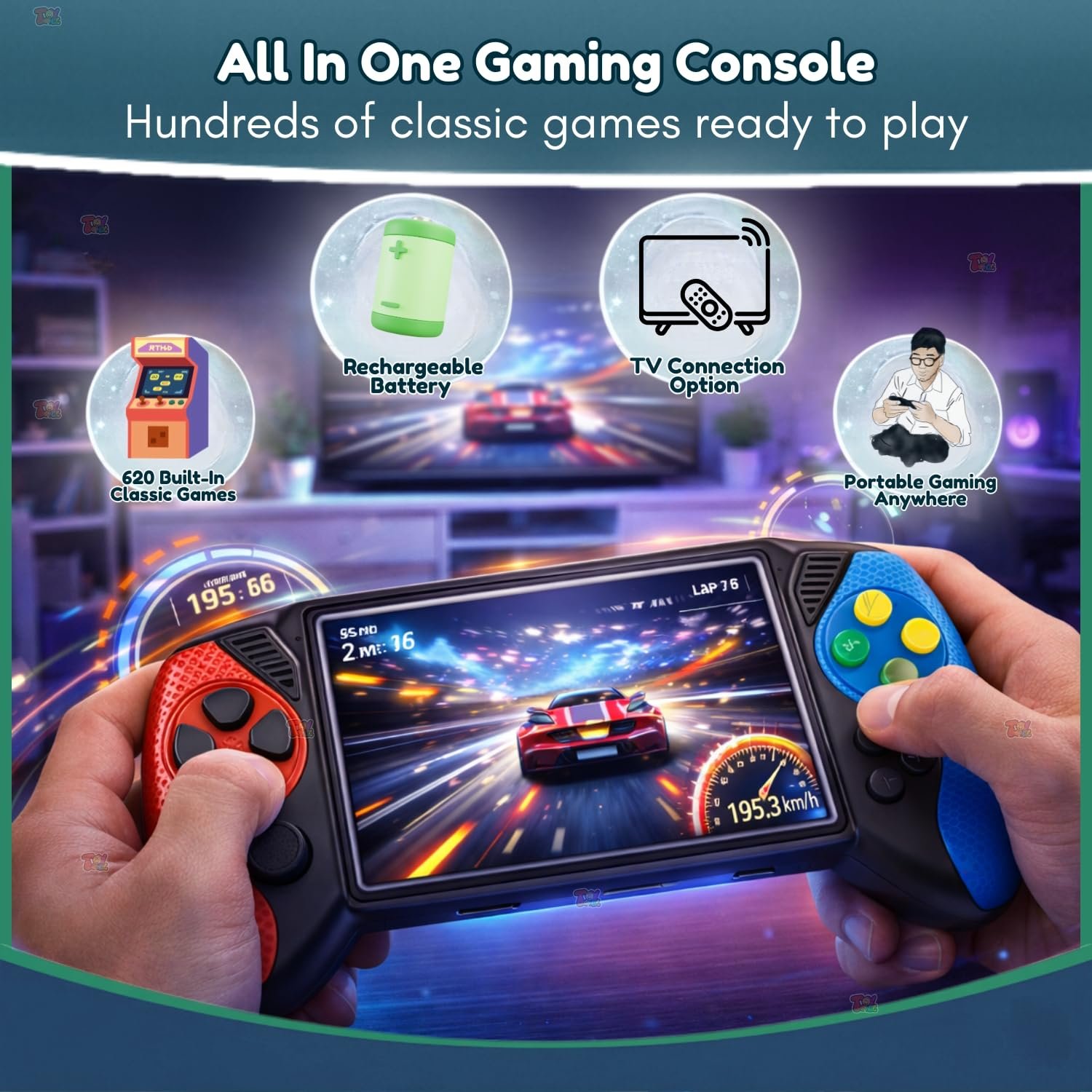 Portable Retro Handheld Game Console for Kids | 3.5" Color Screen